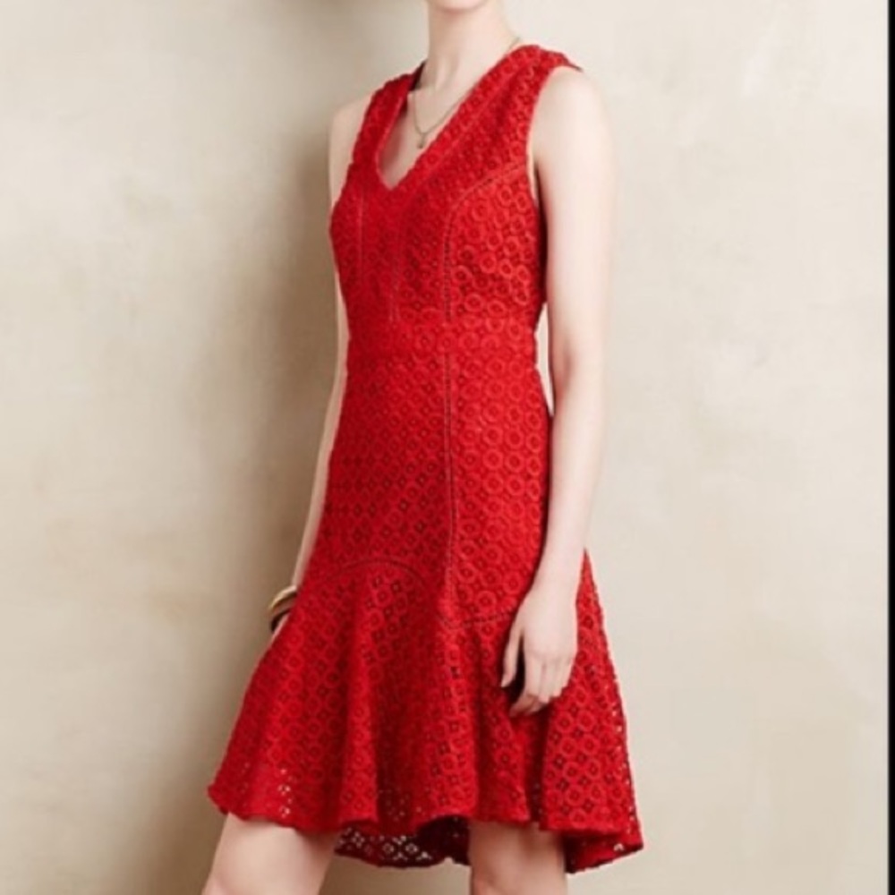 Red Anthropologie Dress